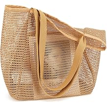 Fammart Mesh Beach Bag for Women, Summer Straw Tote Hobo Pool Bags with Zipper Pocket, Travel Vacation Cruise Essentials 2026