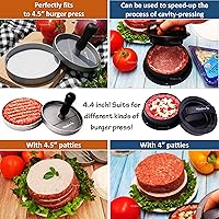 Vista 3 de Meykers Hojas de papel para prensa de hamburguesas de 4/4.5 pulgadas 500 piezas redondas Hamburguesa antiadherente resistente al calor círculo