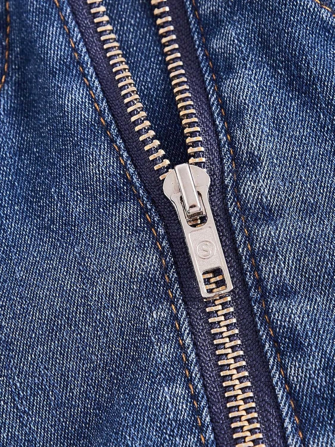 Milumia Women's Denim Bustier Crop Top Zip Front Spaghetti Strap Jean Cami Tank Tops - Image 2