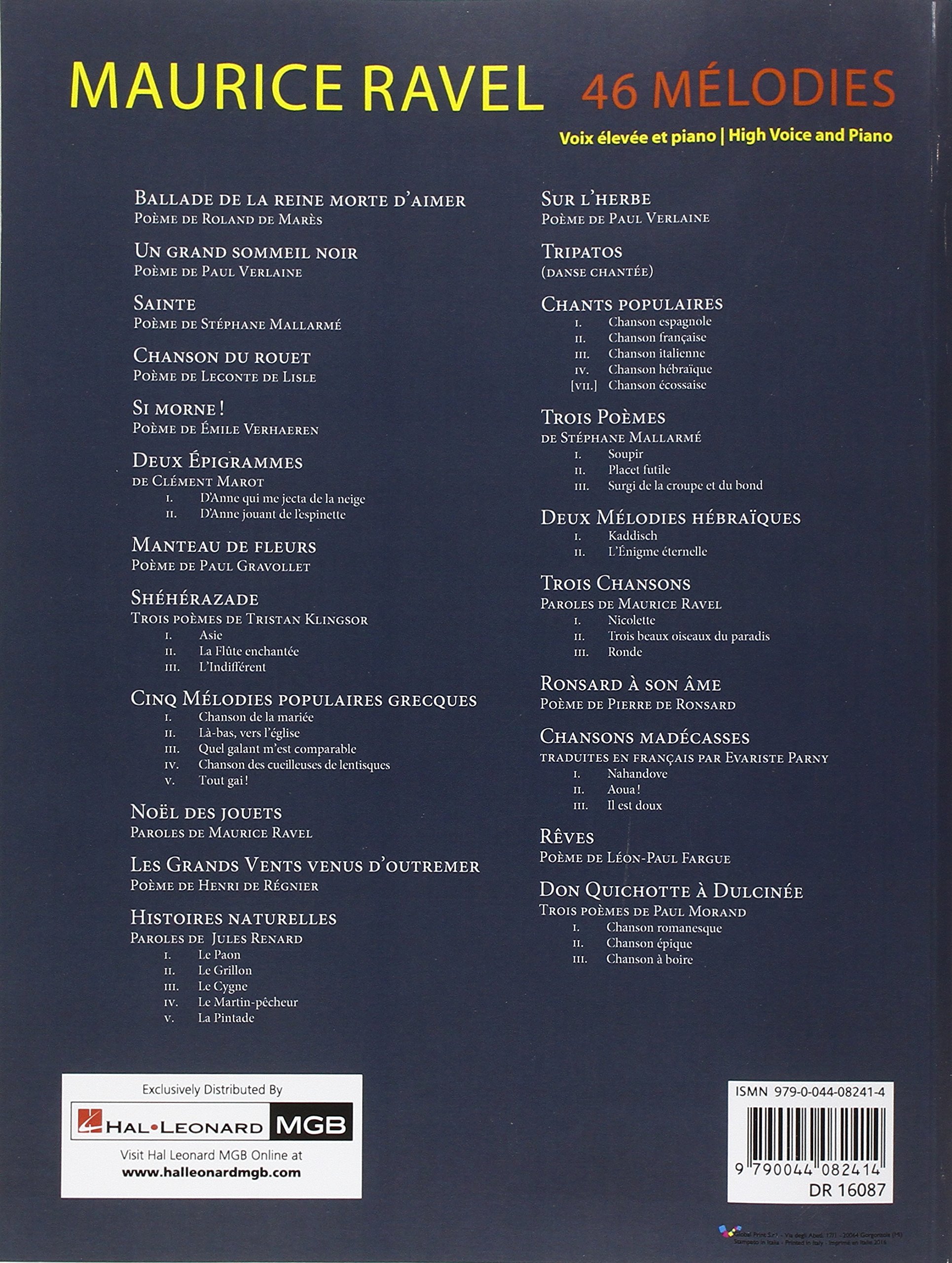 46 Mélodies (High Voice and Piano) (CHANT)