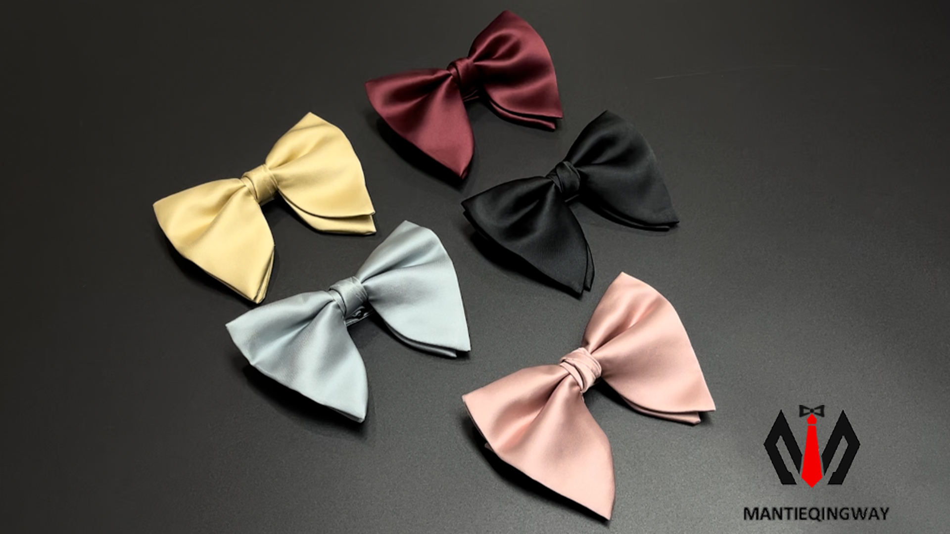 Pre-Tied Adjustable Men's Bow Tie - Black Polyester, Oversized, For Weddings, Tuxedos & Formal Events