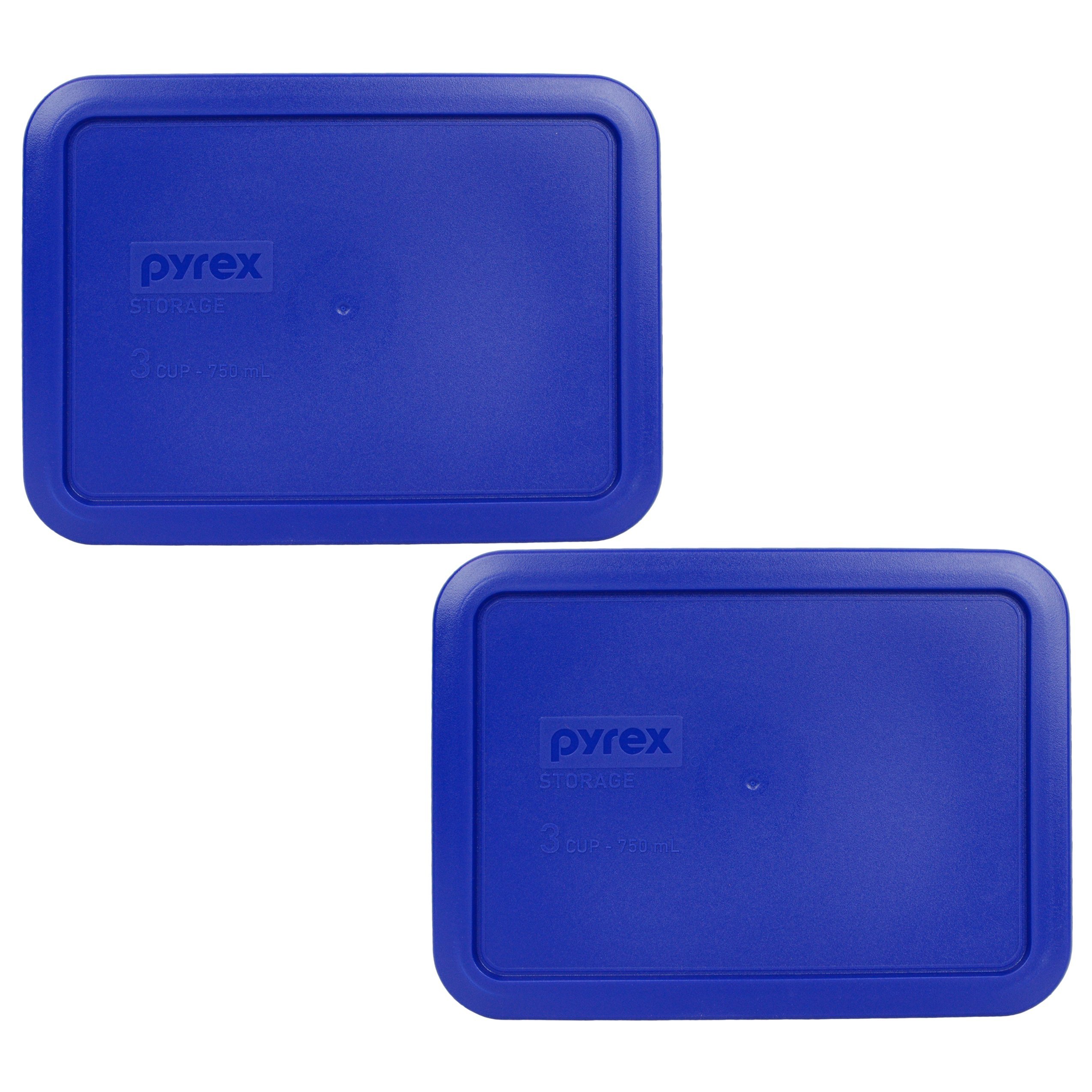 Pyrex 7210-PC 3 Cup Cadet Blue Food Storage Replacement Lid (2-Pack) - Made in USA