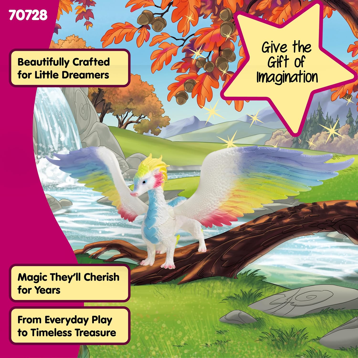 schleich BAYALA — Rainbow Dragon with Large, 13" Wingspan and Movable Parts, Colorful Toy Dragon Collectible Figurine, Fantasy Toys for Girls and Boys Ages 5+