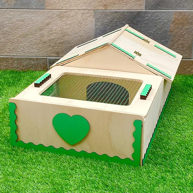 Casetta per Tartarughe di Terra Vienna - Terrario in Legno 62x42x25 cm