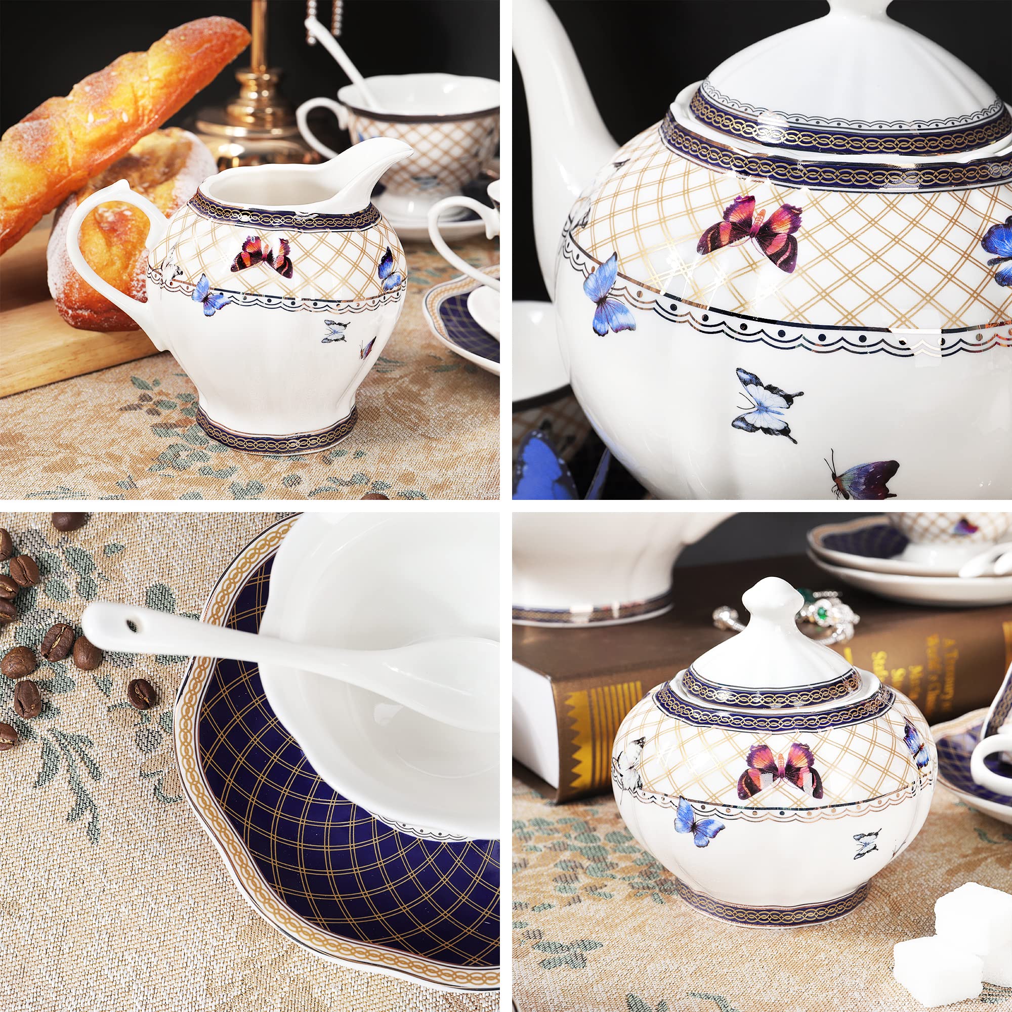 ufengke 15 Stuk Europese Keramische Theesets, China Koffie Set