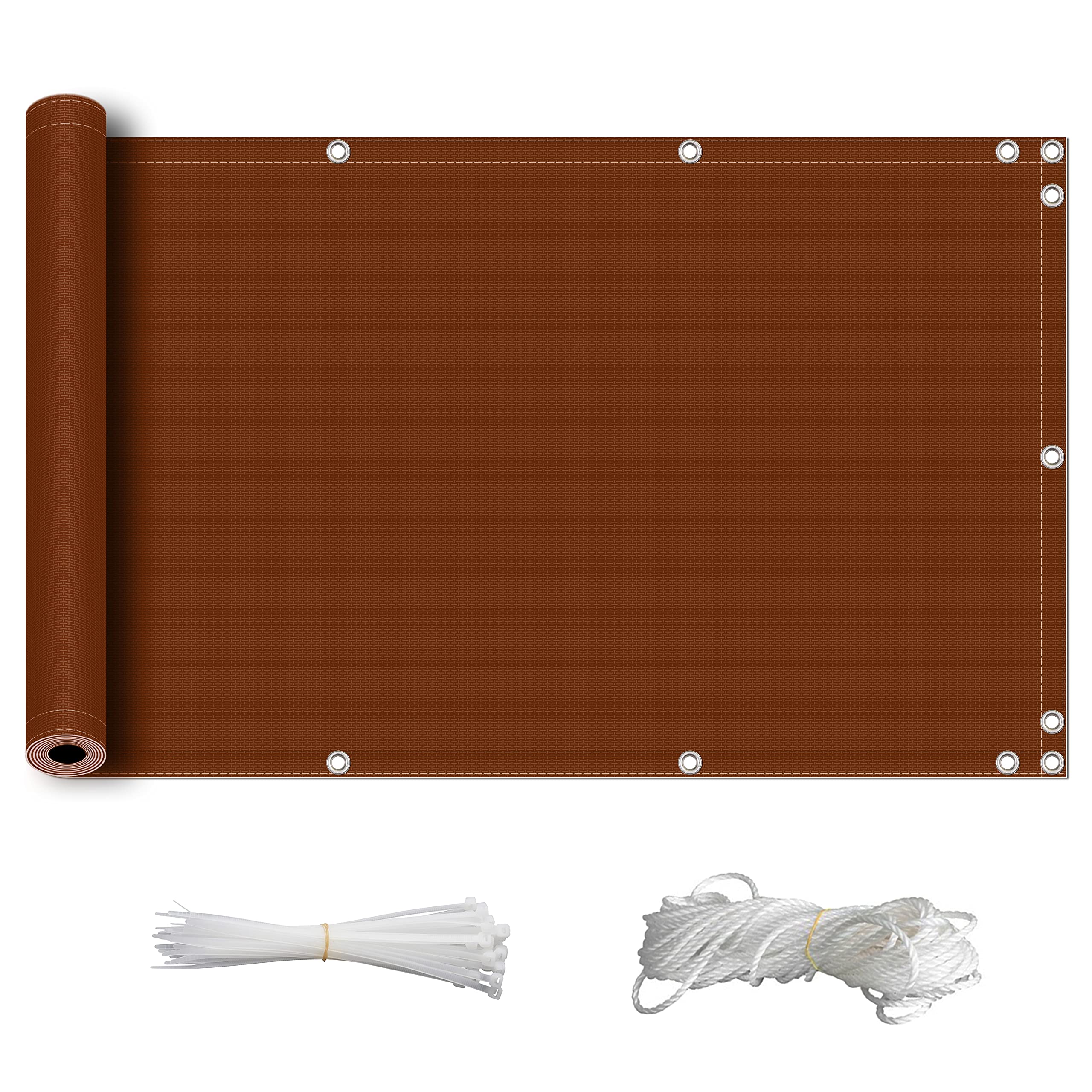 ZQXFZ Screening For Garden Fence 90x150cm 160g/㎡Oxford Cloth Windproof And Rainproof With Installation Package Easy To Install Fence Privacy Screen -Rust Red.