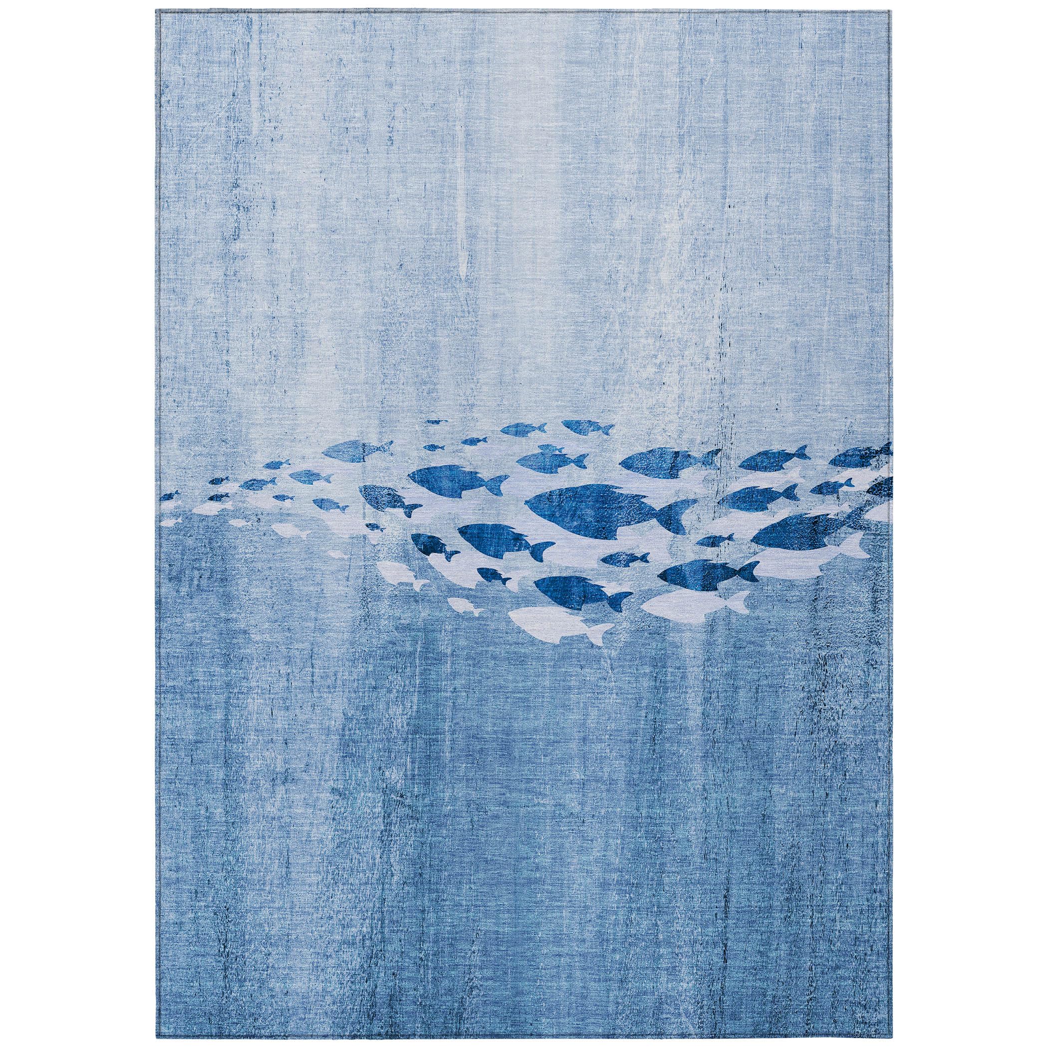 Addison Rugs Chantille ACN627 Blue 5' x 7'6" Indoor Outdoor Area Rug, Easy Clean, Machine Washable, Non Shedding, Bedroom, Living Room, Dining Room,