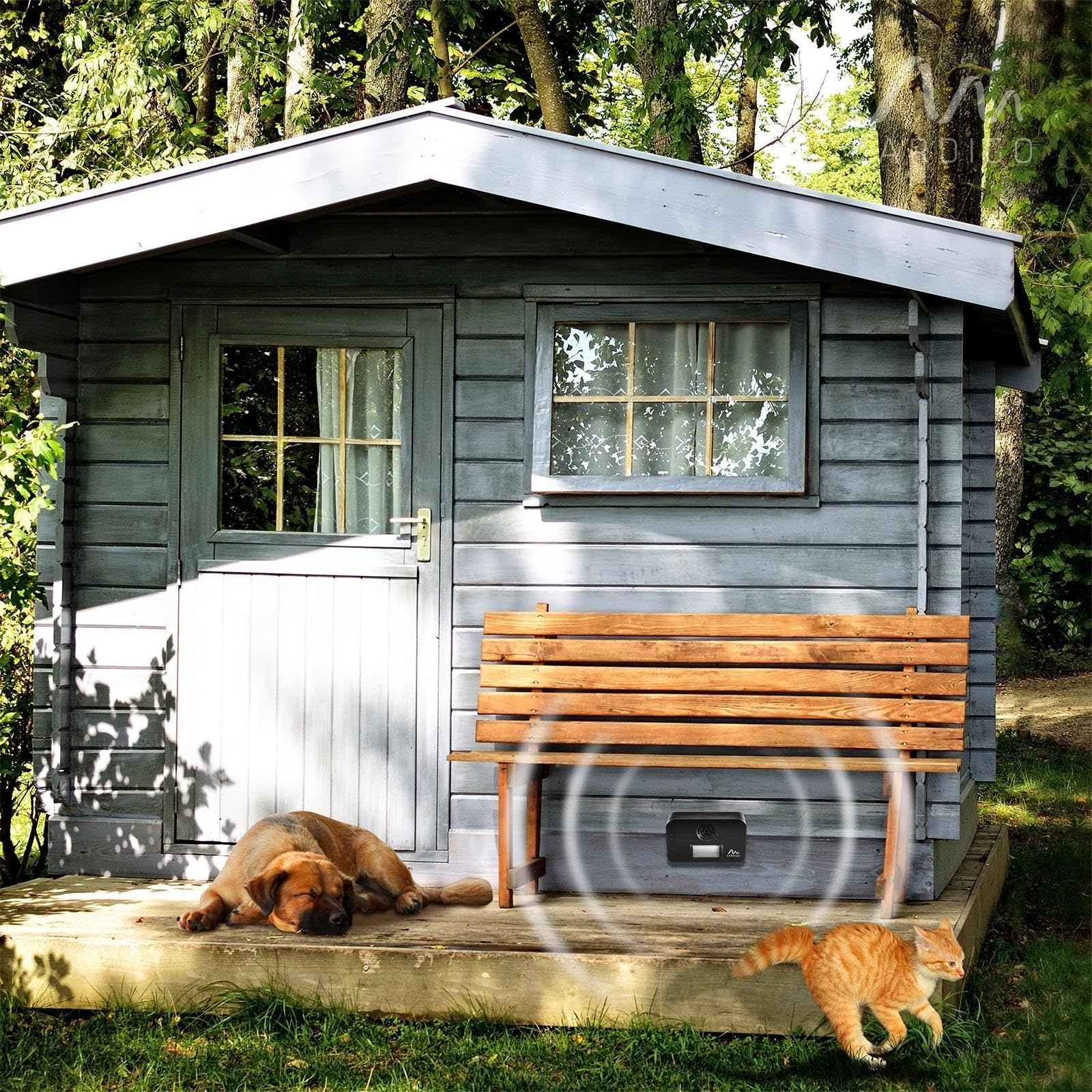 GARDIGO® Répulsif Ultrason Chats avec Piles Incluses – Éloigne Les Chats du Jardin, de la Voiture ou du Bac à Sable – Inaudible pour Les Chiens – Idéal pour Nichoirs et Terrasses