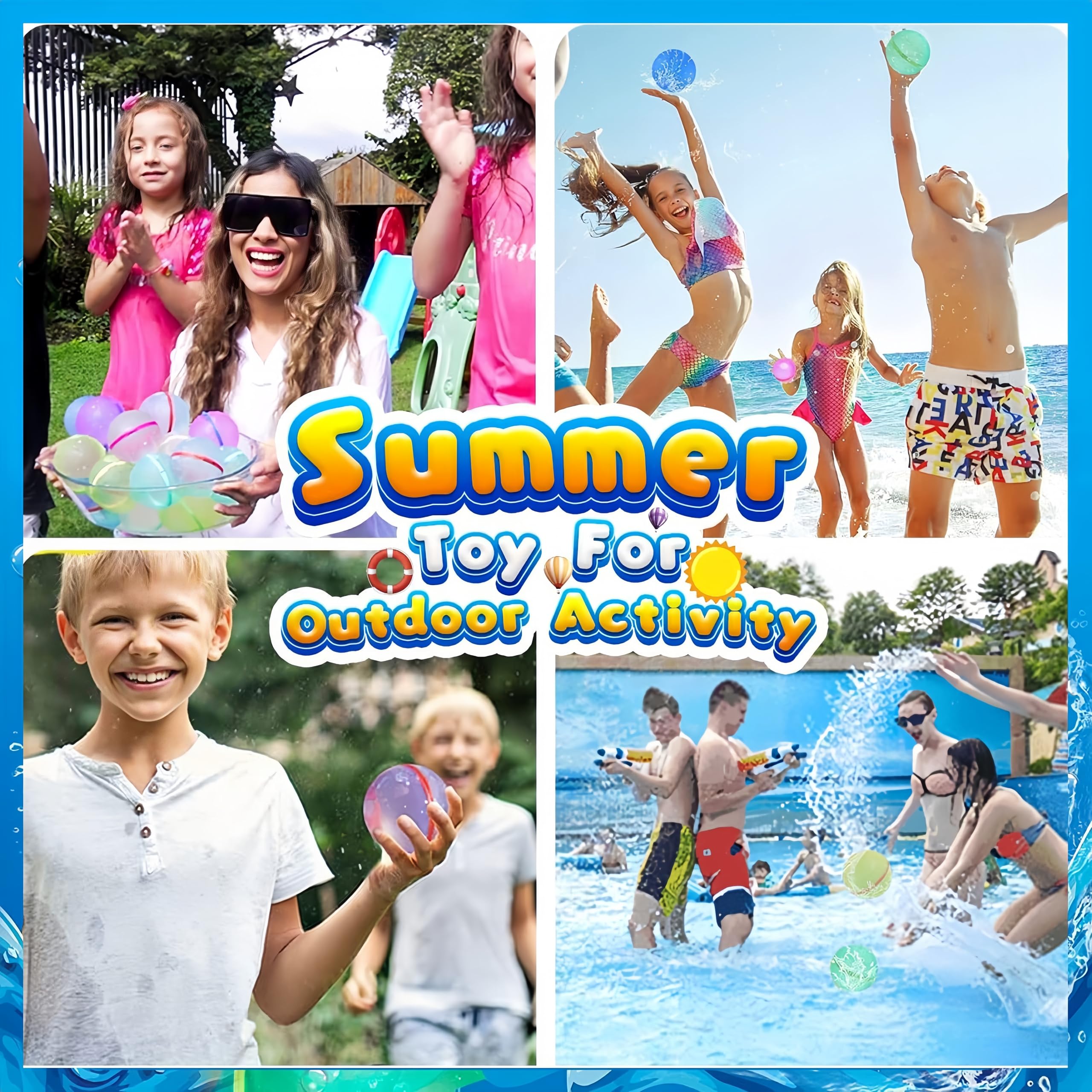 6PCS Globos de Agua Reutilizables & 1 Meshbag, Globos de Agua Magnéticos para Juguetes de Agua, Regalo de Verano para los Niños