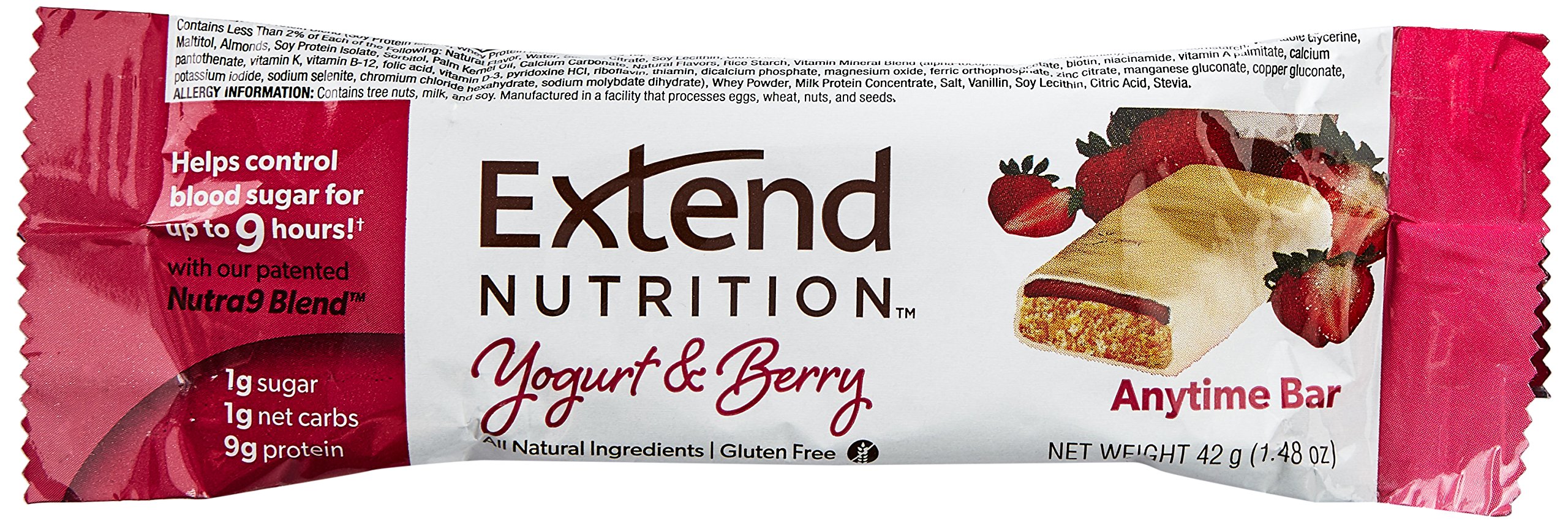 ExtendBar Extend Protein Bar, Yogurt and Berry 1.48 Ounce