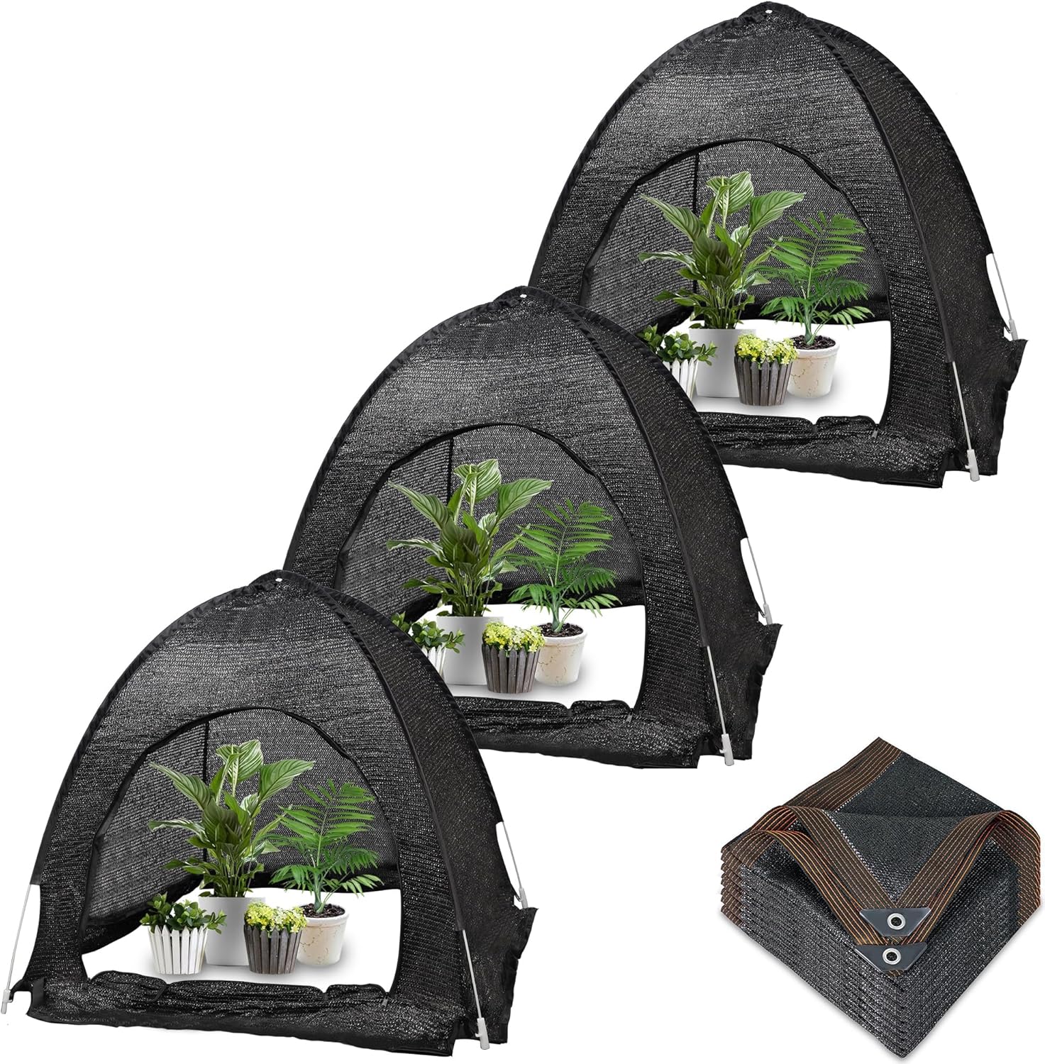 3 Pcs Plant Shade Tent & 10 x 20 FT Shade Cloth 90%