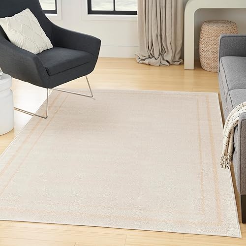 Vista 243 de Nourison Home Essentials - Alfombra contemporánea de 5 x 7 pies, color marfil/negro