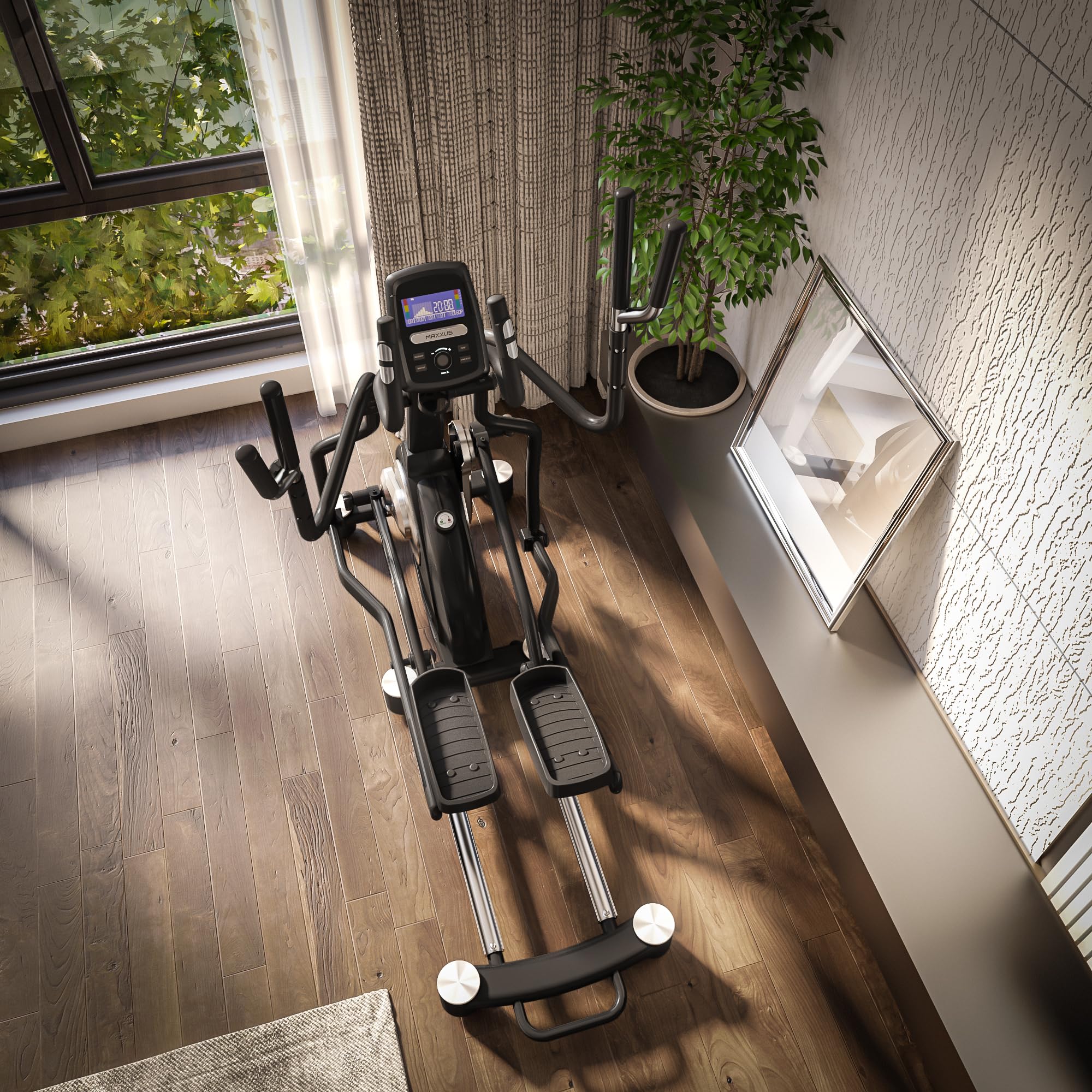 MAXXUS Crosstrainer für Zuhause – CX-Serie Ellipsentrainer mit 51–58 cm Schrittlänge, 24–29 kg Schwungmasse, App-Steuerung, 16 Widerstandsstufen & Magnetbremse