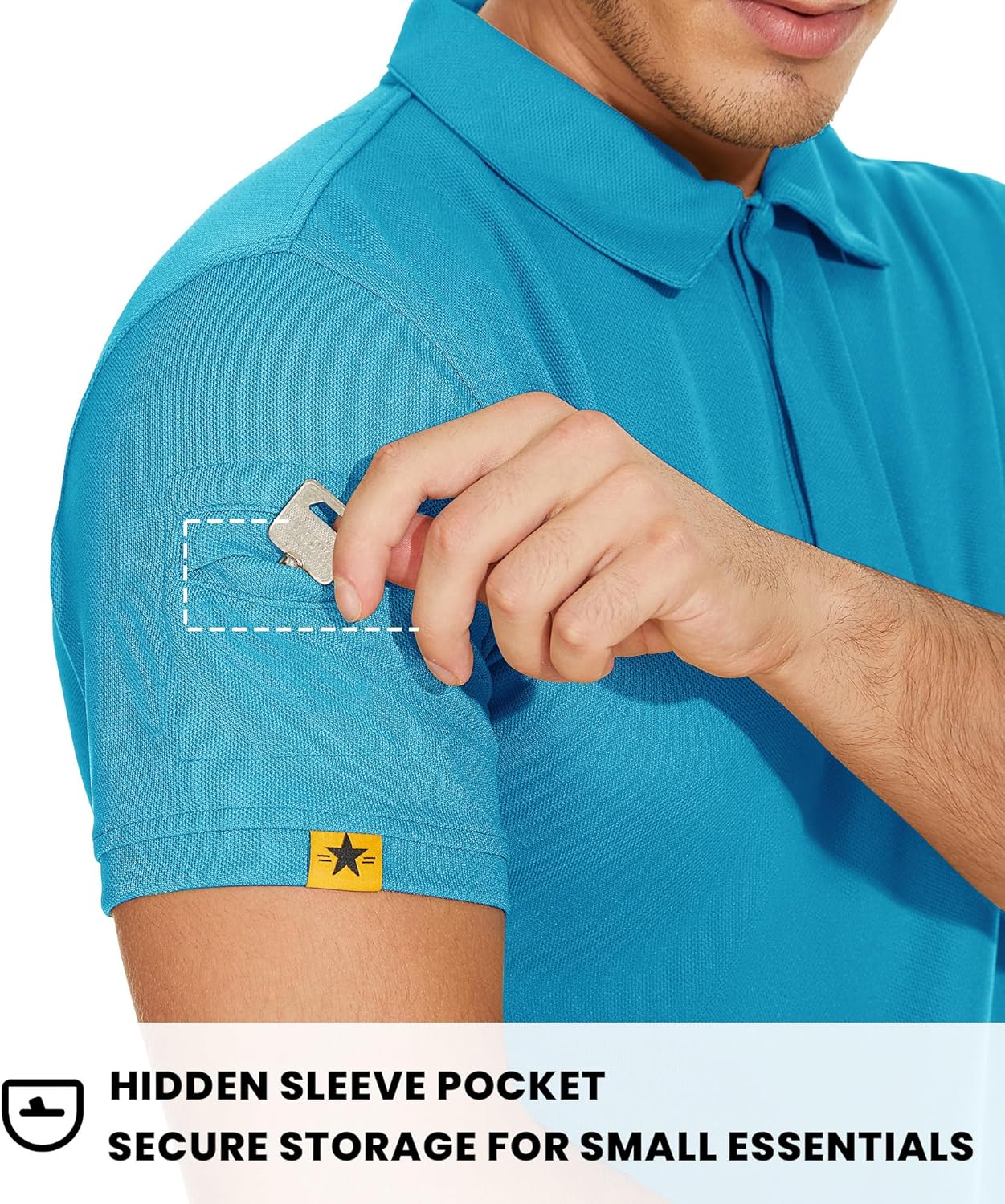 V VALANCH Polo Shirts for Men 2 Pack Tactical Performance Polo Short Sleeve Collared Work Shirt - Image 4