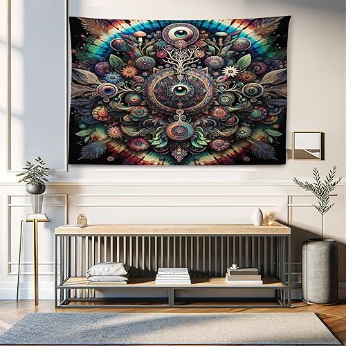 Miniatura 191 de Ambesonne Tapiz hawaiano, Costa Na Pali en la isla de Kauai en Hawái, día soleado, horizonte de montaña, colgante de pared para dormitorio, sala