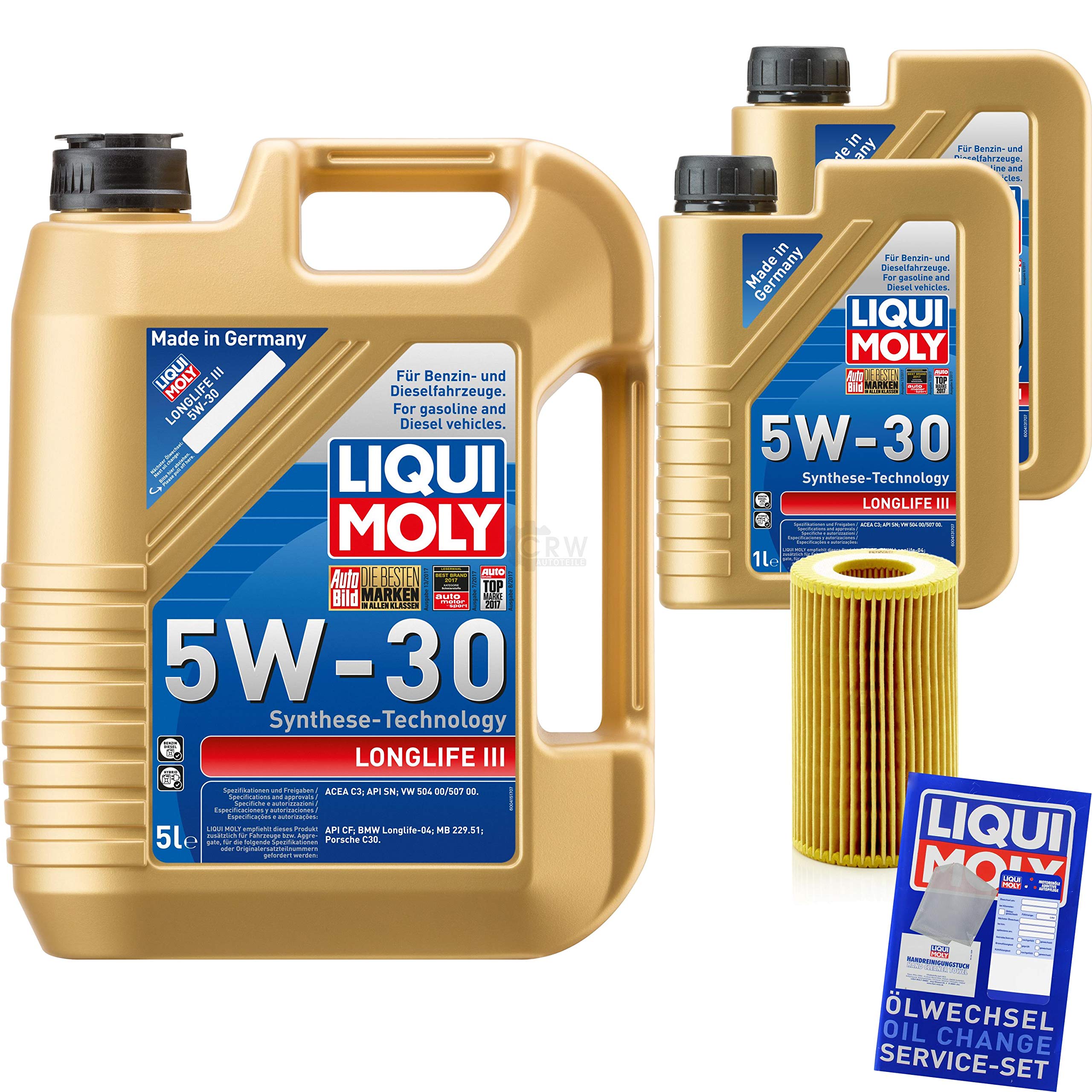 69325335 Filter Set Inspektionspaket 7 Liter Motoröl Longlife III 5W-30 MANN-FILTER Ölfilter