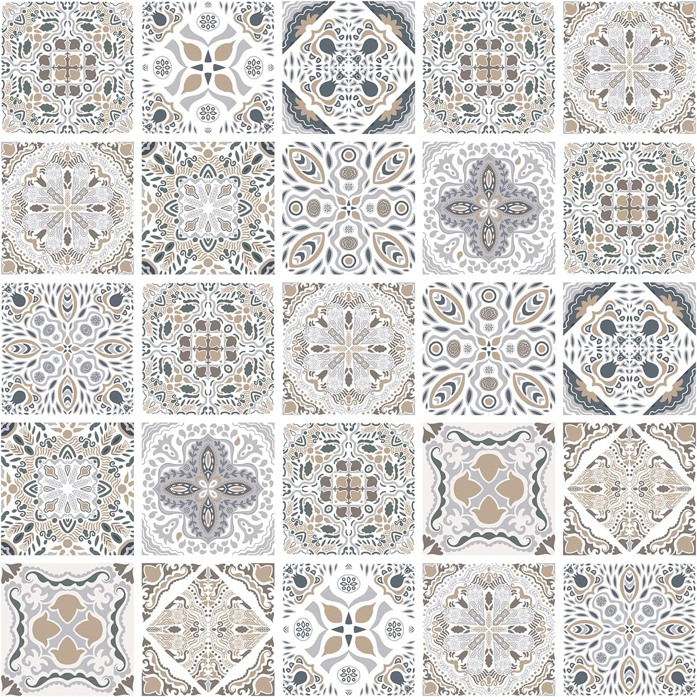 4x4in Collection Peel and Stick Tile Stickers, 25 PCS BacksplashTile Decals Bathroom & Kitchen Vinyl Wall Decals Easy to Apply Just Peel & Stick Home Decor
