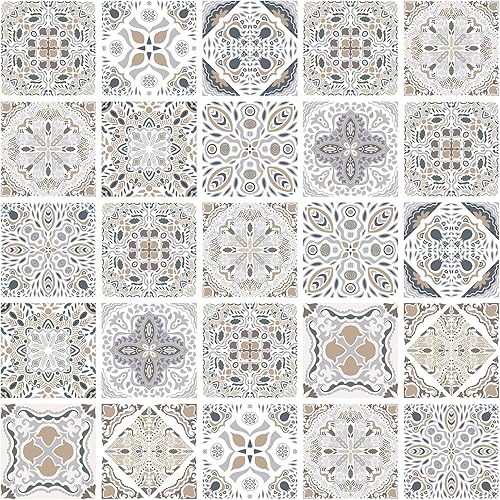 Miniatura 8 de 12 calcomanías decorativas para azulejos, vinilo autoadhesivo de 6 x 6 pulgadas, extraíble, impermeable, para despegar y pegar, para cocina, baño,