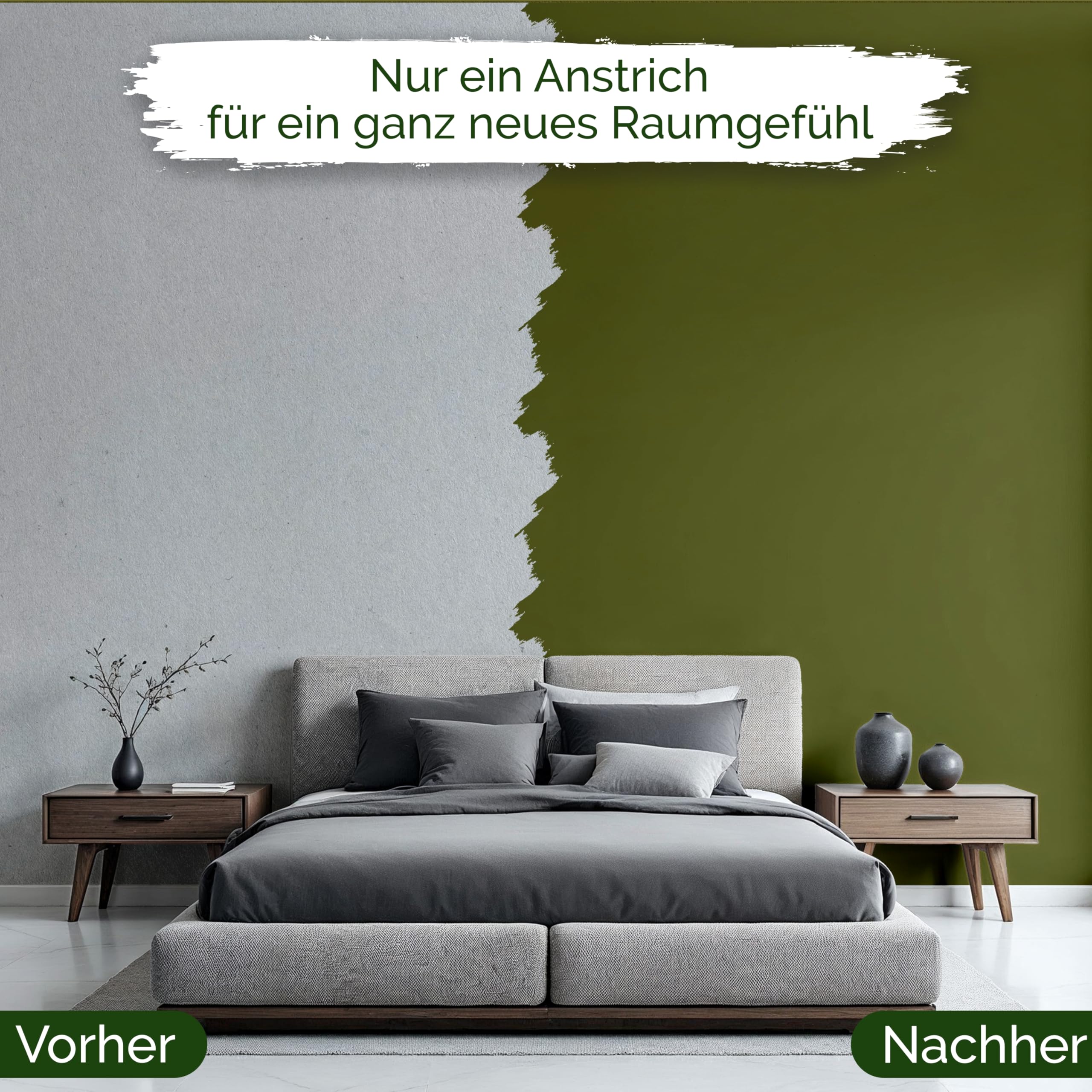 Wandfarbe Grün Gelb Gold matt 2,5 L – Olive Bark