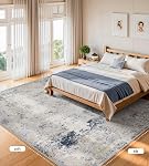 Zone Rug 8x10 Modern Abstract Rug lavable, Non-dérapant Low Pile Soft Grand Tapis pour le salon, Chambre, Salle à manger, Home Office Tapis Salon (Beige Blue)