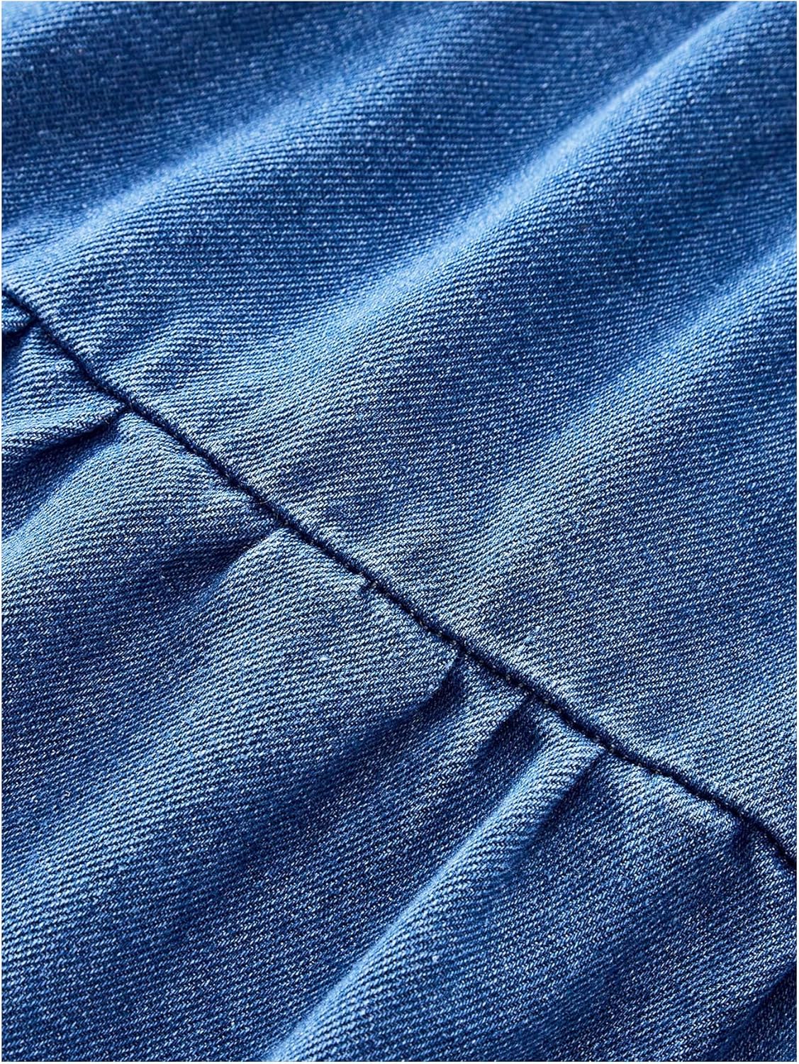 SweatyRocks Women's Plus Size Denim Dress Sleeveless Lace Up Backless Flared Ruffle Jean Dress - Image 4