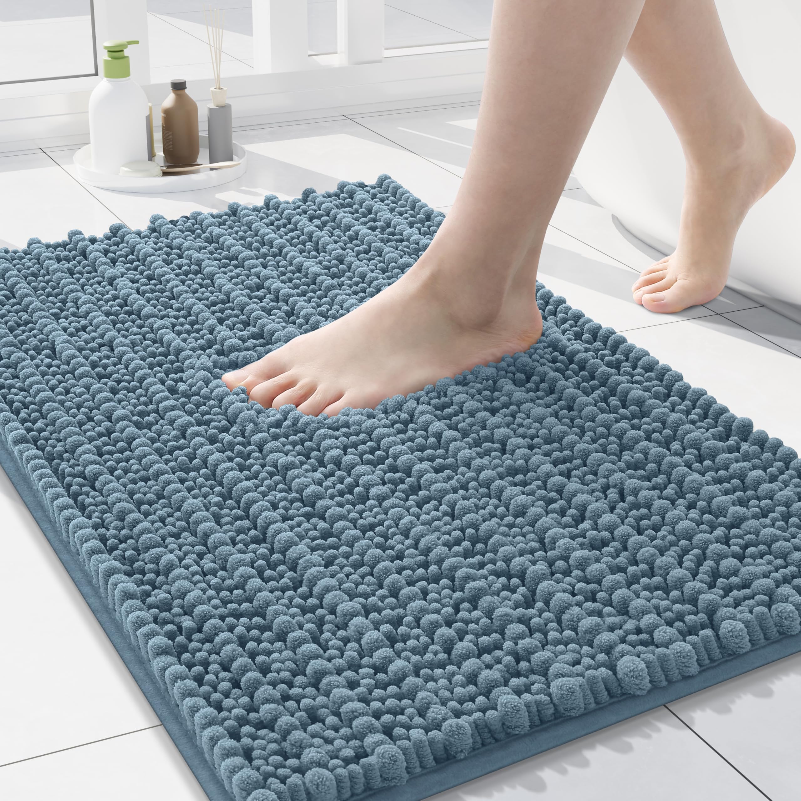 Arotive Luxury Chenille Bathroom Rug Mat, Extra Soft Thick Absorbent Shaggy Bath Rugs, Non-Slip Machine Wash Dry, Plush Bath Mats for Bathroom, Shower