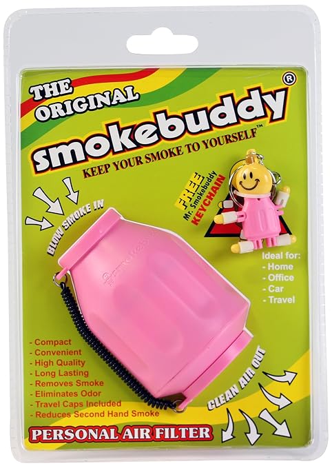 Smoke Buddy Personal Air Purifier Cleaner Filter Removes Odor - Pink by smokebuddy