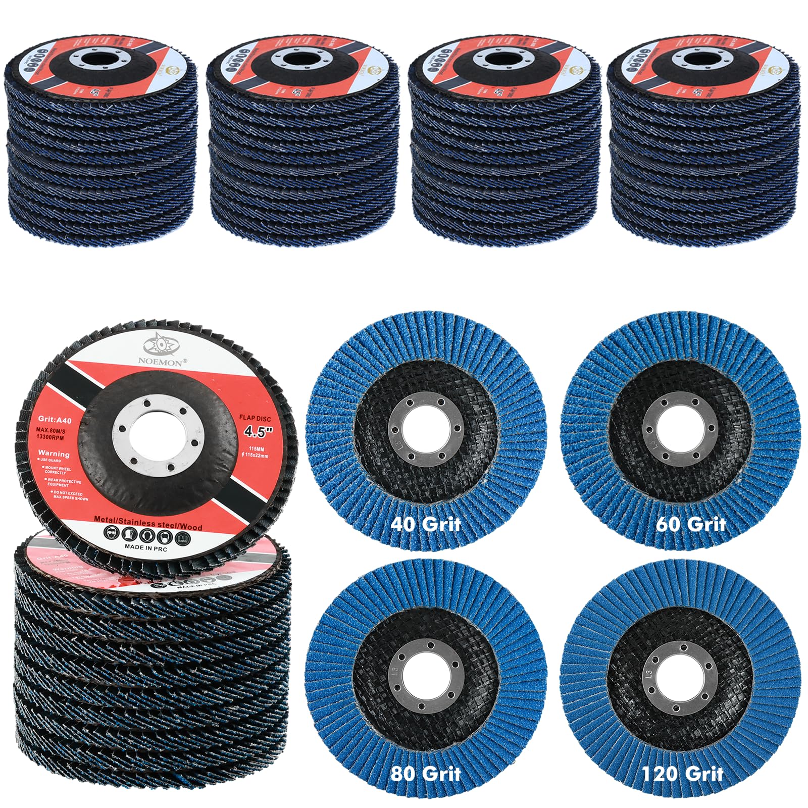4.5" Flap Discs - 28 Pack for Angle Grinders -12 4.5" Flap Discs - 28 Pack for Angle Grinders -12