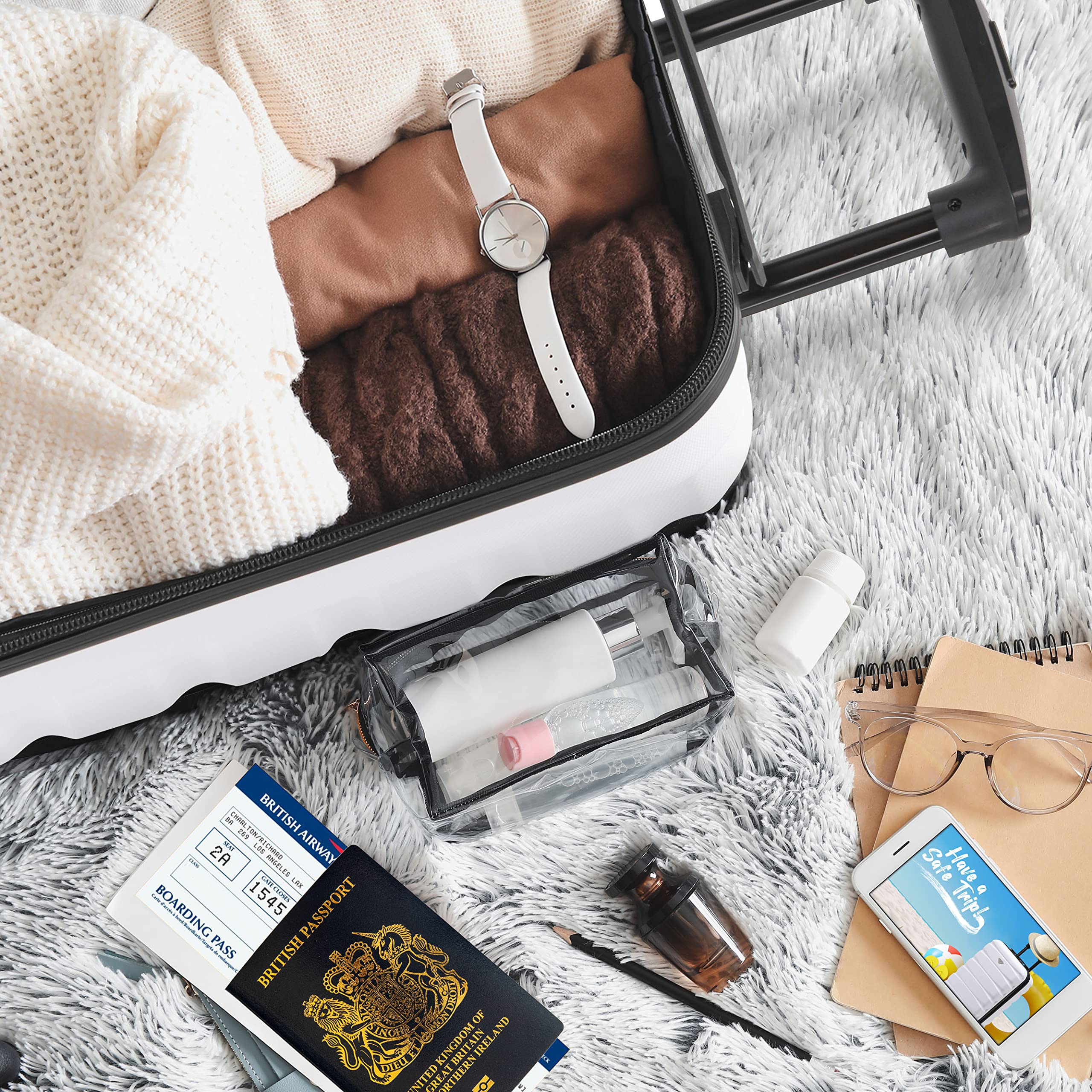 Flight Knight Cabin Suitcase 55x40x20 Ryanair Priority, EasyJet, Jet2 Lightweight Small Durable 4-Wheel Cabin Case, Carry-On for Over 60 Airlines, Hard Shell, 10kg Hand Luggage Bag (55 x 40 x 20 cm)