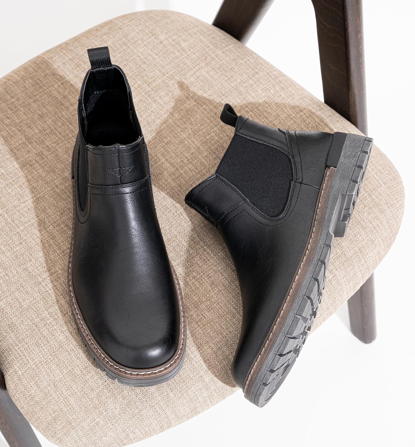 Jousen Chelsea Boots Casual Slip On Ankle Waterproof Mens Boots - Image 5