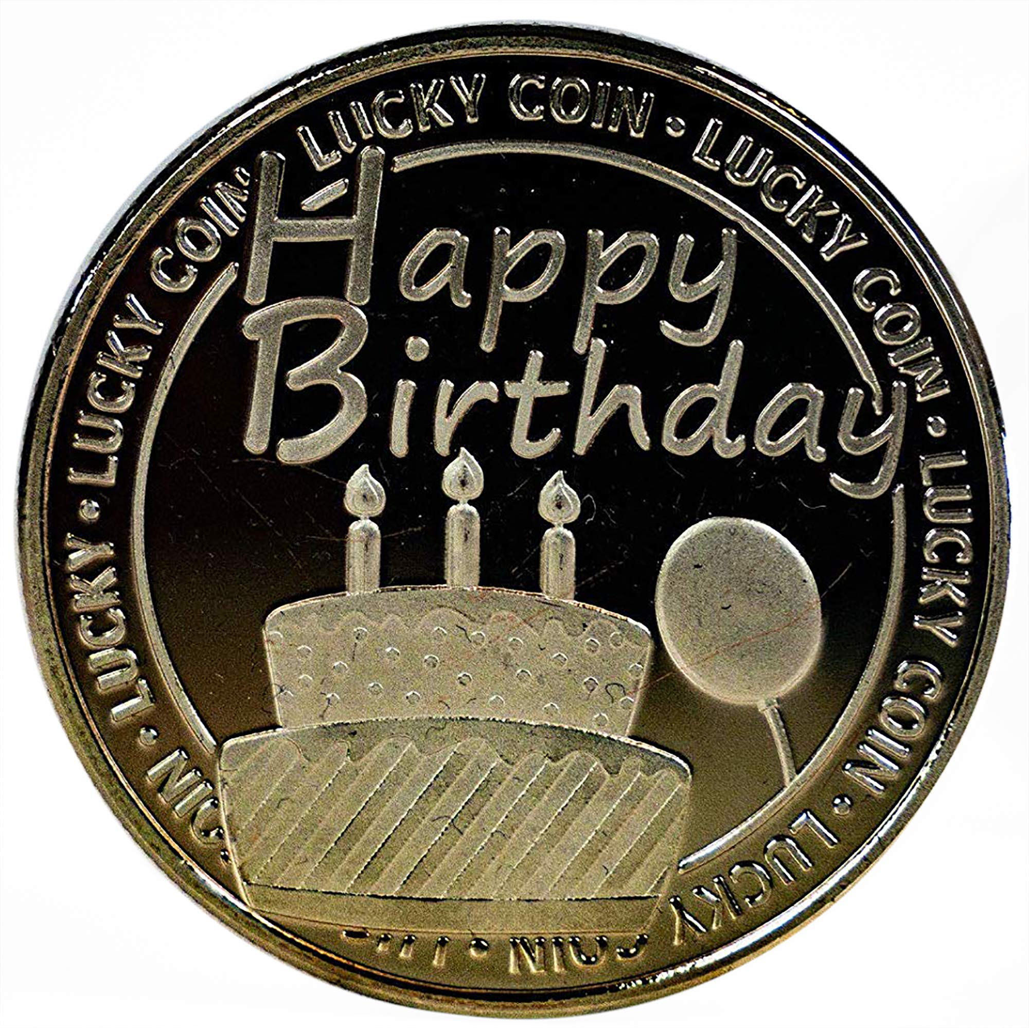 Gadgetzone Birthday Lucky Coin Lucky Coin Good Luck Charm Engraved Special Message Mum Dad Romantic Sentimental Token Keepsake Good Fortune Blessing Pendant Novelty Coins (Birthday Lucky Coin)
