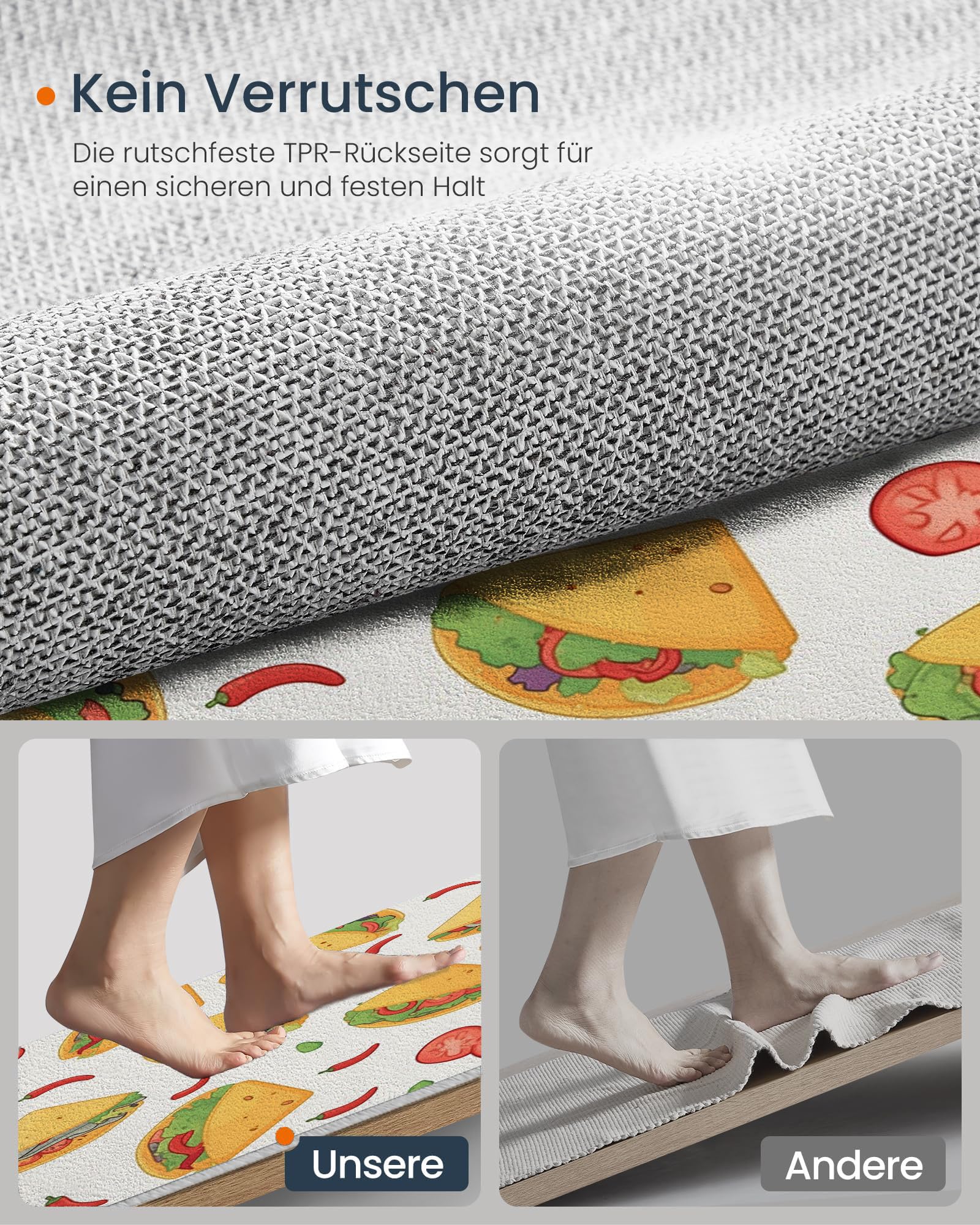 Paillasson intérieur Nourriture Dessin Animé Amusante Chili Au Pain Maïs, Tapis d'entrée antidérapant Lavable en Machine, Tapis Doux pour Cuisine, Salle de Bain, Chambre, Couloir - 60x90cm
