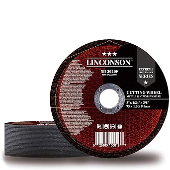 LINCONSON 25 Pack 3 Inch Cut Off Wheel for Metal & Stainless Steel Used On Angle Grinder 3x1/24x 3/8" Flat Disc SD 3020F