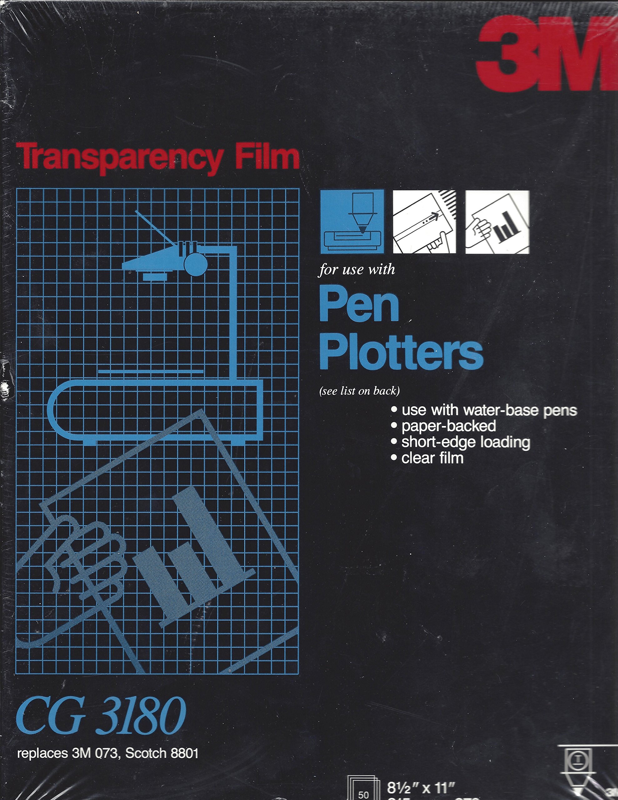 Buy 3M CG3180 Transparency Film For Pen Plotter & Copiers, 100 Sheets