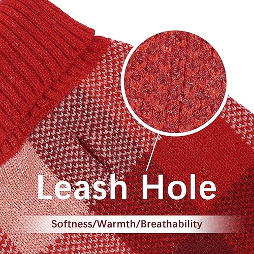 Miniatura 4 de QBLEEV Vestido de suéter para perros pequeños, suéteres para cachorros, ropa de punto, suéteres para mascotas, suéteres cálidos de invierno para