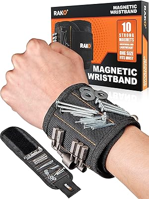 RAK Magnetic Wristband Gifts for Men - Premium Tool Belt for Holding Screws Nails with Powerful Magnets, Cool Gadgets Stocking Stuffers for Men, Holiday for Dad, Husband, Grandpa, Him