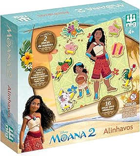 Nig Brinquedos Brinquedo Educativo Alinhavo Disney Moana 24 Peças