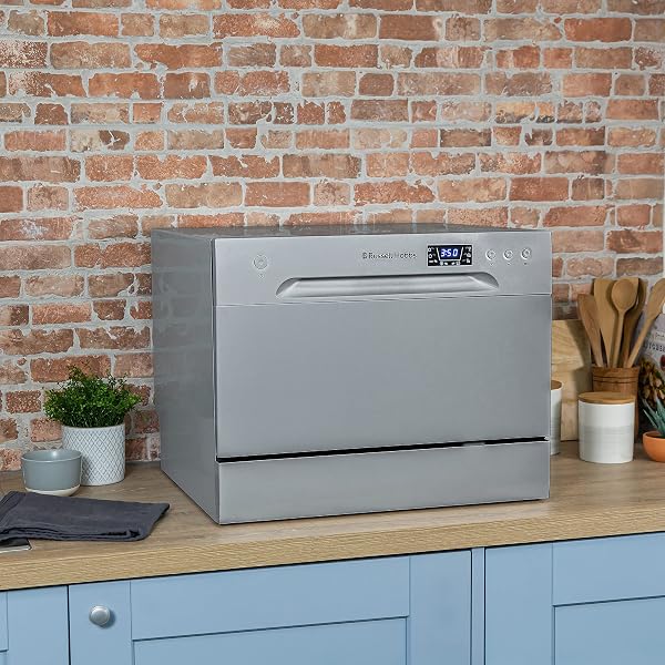 Russell Hobbs RHTTDW6S Freestanding Compact Dishwasher, Eco mode, 6 place settings, Noise level: decibels 52 (Energy Class F), Silver - 3