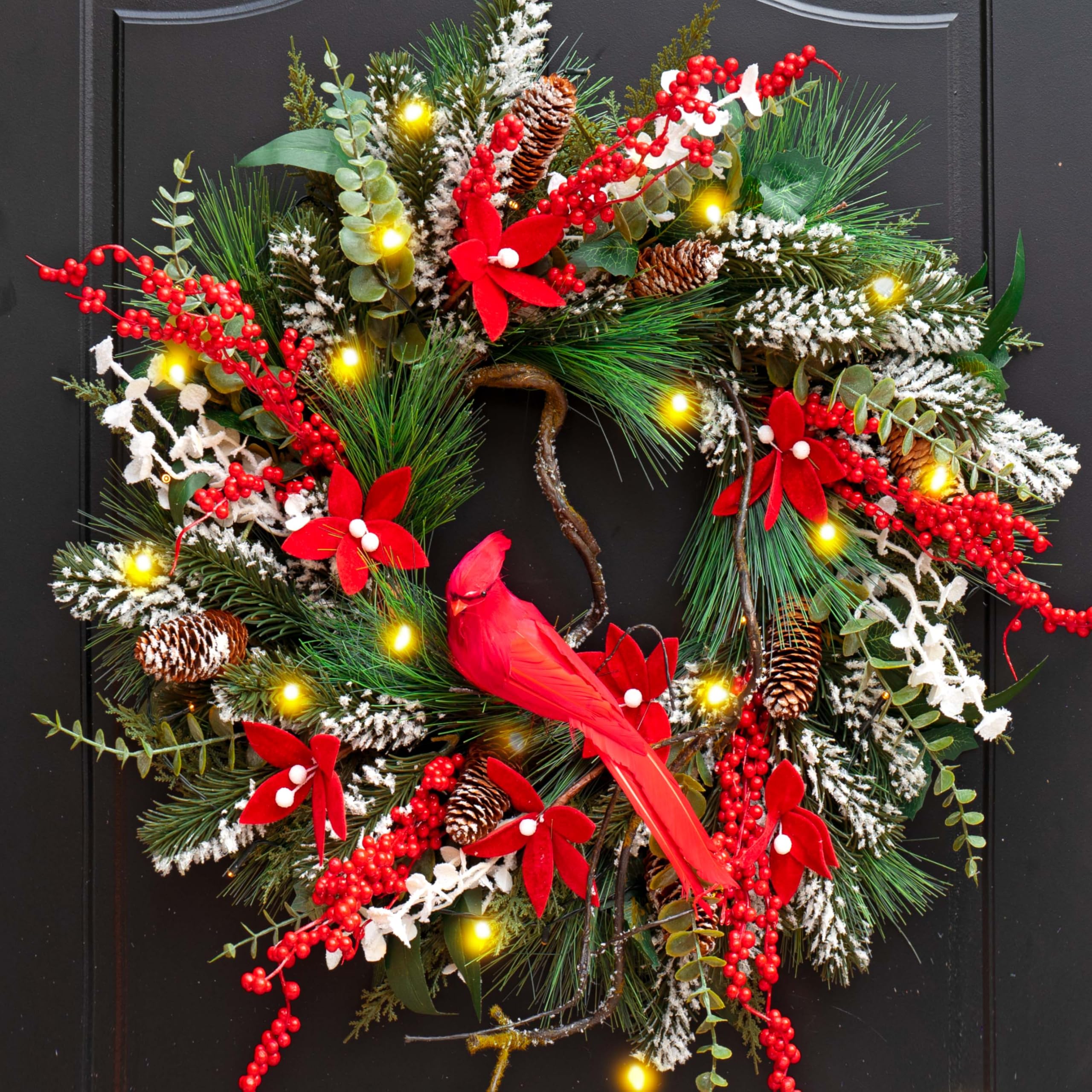 Amazon.com: Christmas Wreath with Lights, Soomeir 24 Inch