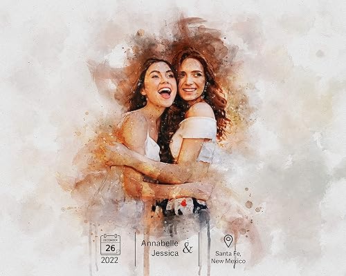 Miniatura 8 de Awesometik Nuestro lugar especial Ilustración de acuarela personalizada donde nos conocimos ubicación Diseño de acuarela Recuerdo festivo favorito