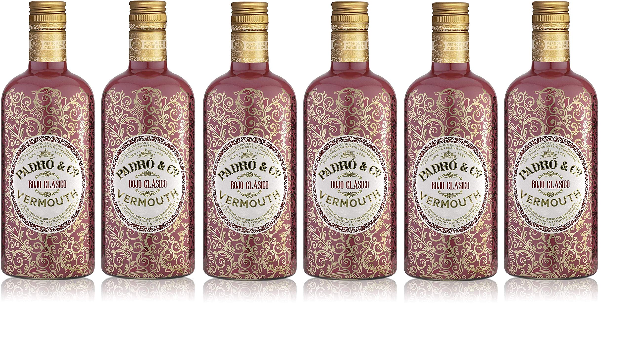 Vermouth Padró & Co, Vermut Rojo Clásico - 6 botellas de 75 cl, Total: 4500 ml