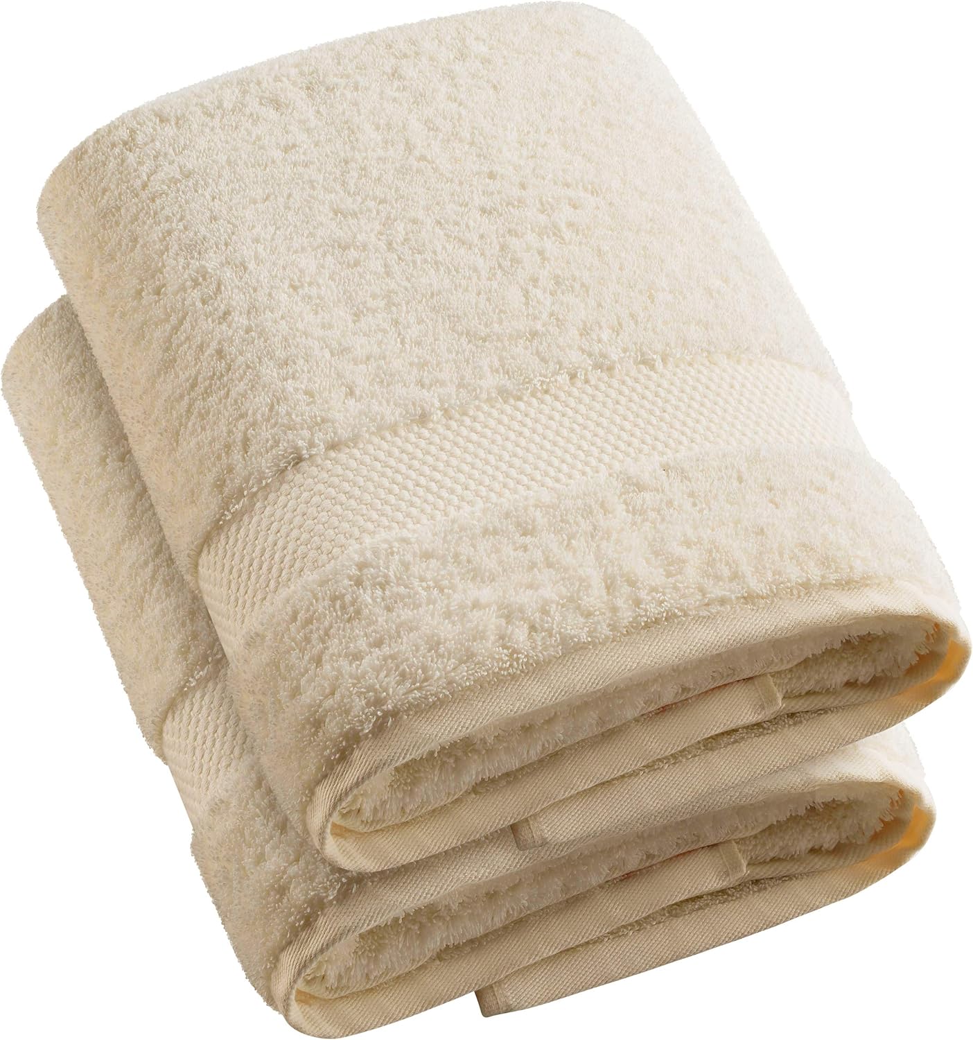 joluzzy Turkish Cotton Bath Towels Set, 30" x 55" Luxury Bathroom Towel, Premium Hotel and Spa Quality - Super Soft, Highly Absorbent (2 Pack, Ivory)