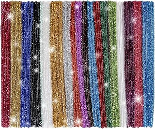 Glitter Pipe Cleaners,900 pcs&18 Assorted Colors 12 inch Chenille Stems for DIY Art Creative Crafts Decorations