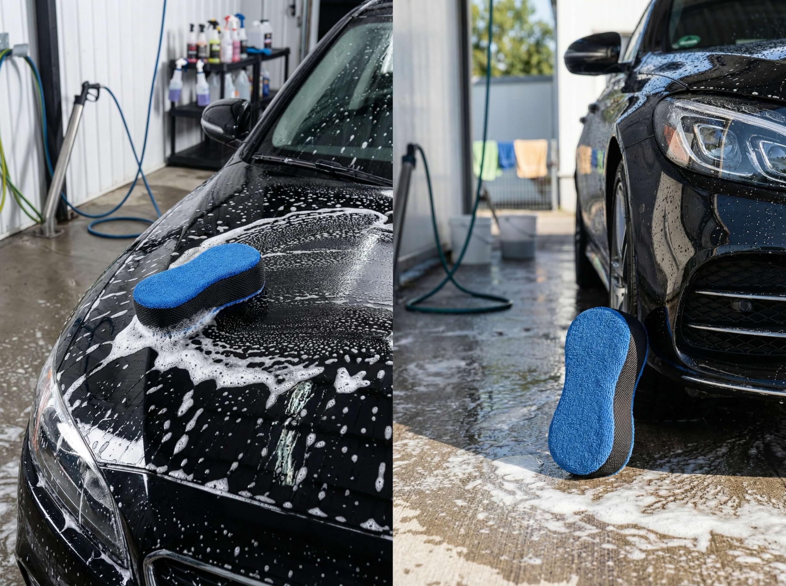 (5 Pack) Microfibre Car Cleaning Sponges & High-Density Car Sponges For Washing, Hygiene Colour-Coded, Non-Scratch, Multi-Use Big Sponge | Car Sponge For Inside, Wheels, Windscreens & Bodywork — view 7