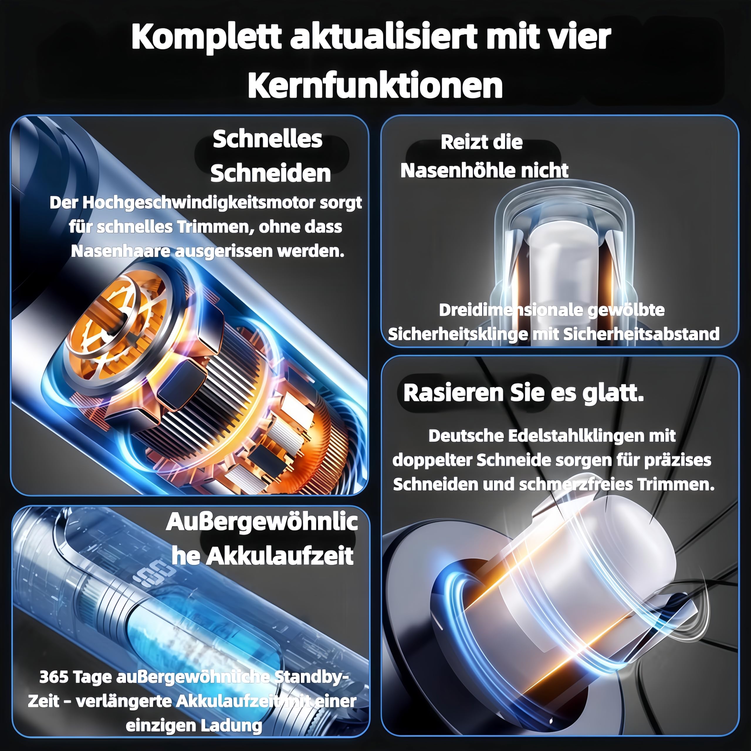 Mr. Bold Pro Nasenhaartrimmer Herren Elektrisch & Hautschonend