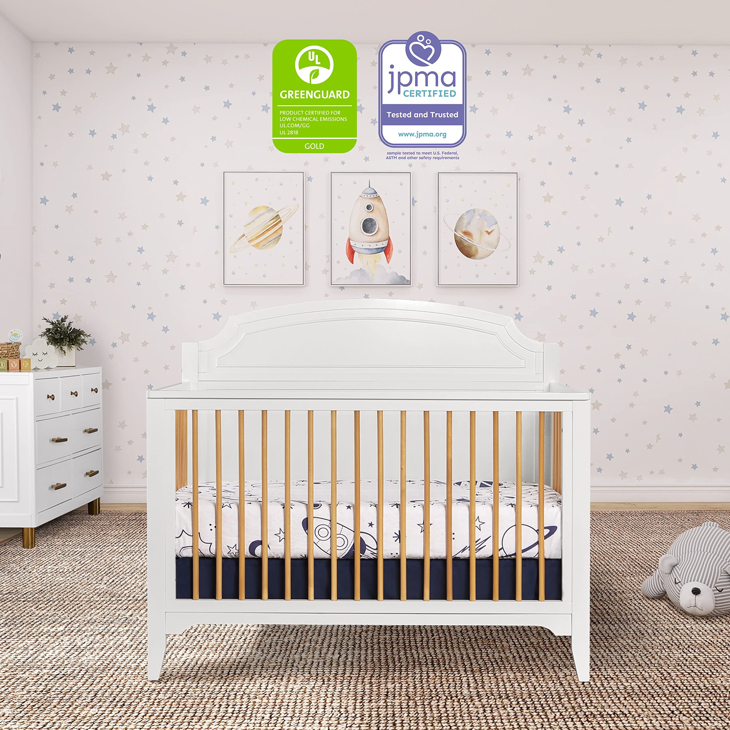 Dream On Me JPMA & Greenguard Gold Certified Milton 5 in 1 Convertible