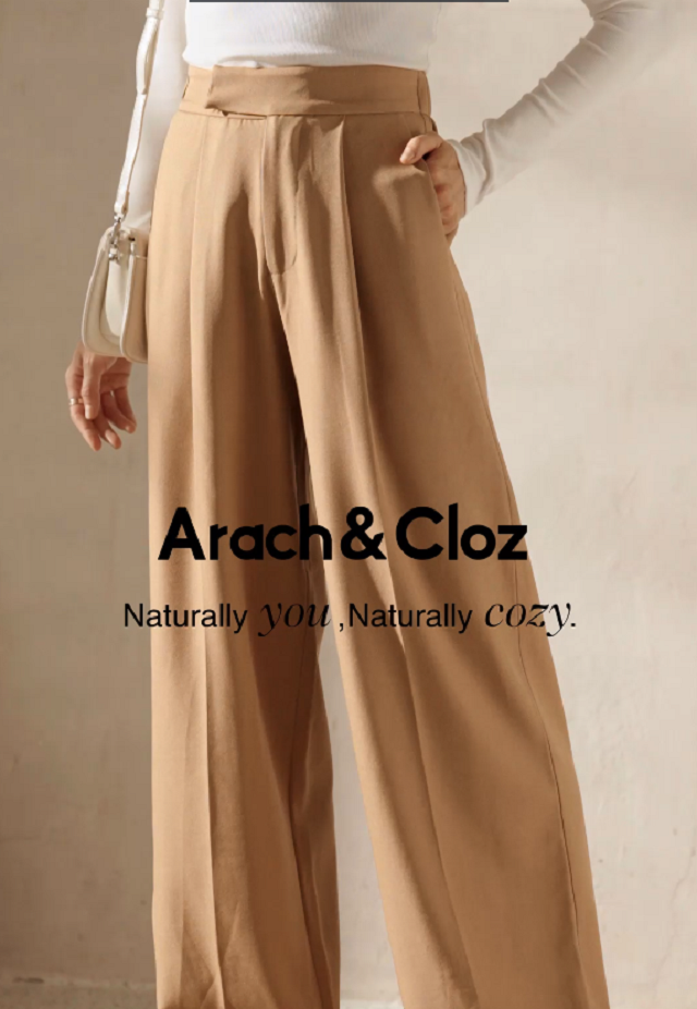 Arach&Cloz 2026 Women's Wrinkle Free Wide Leg Dress Pants High