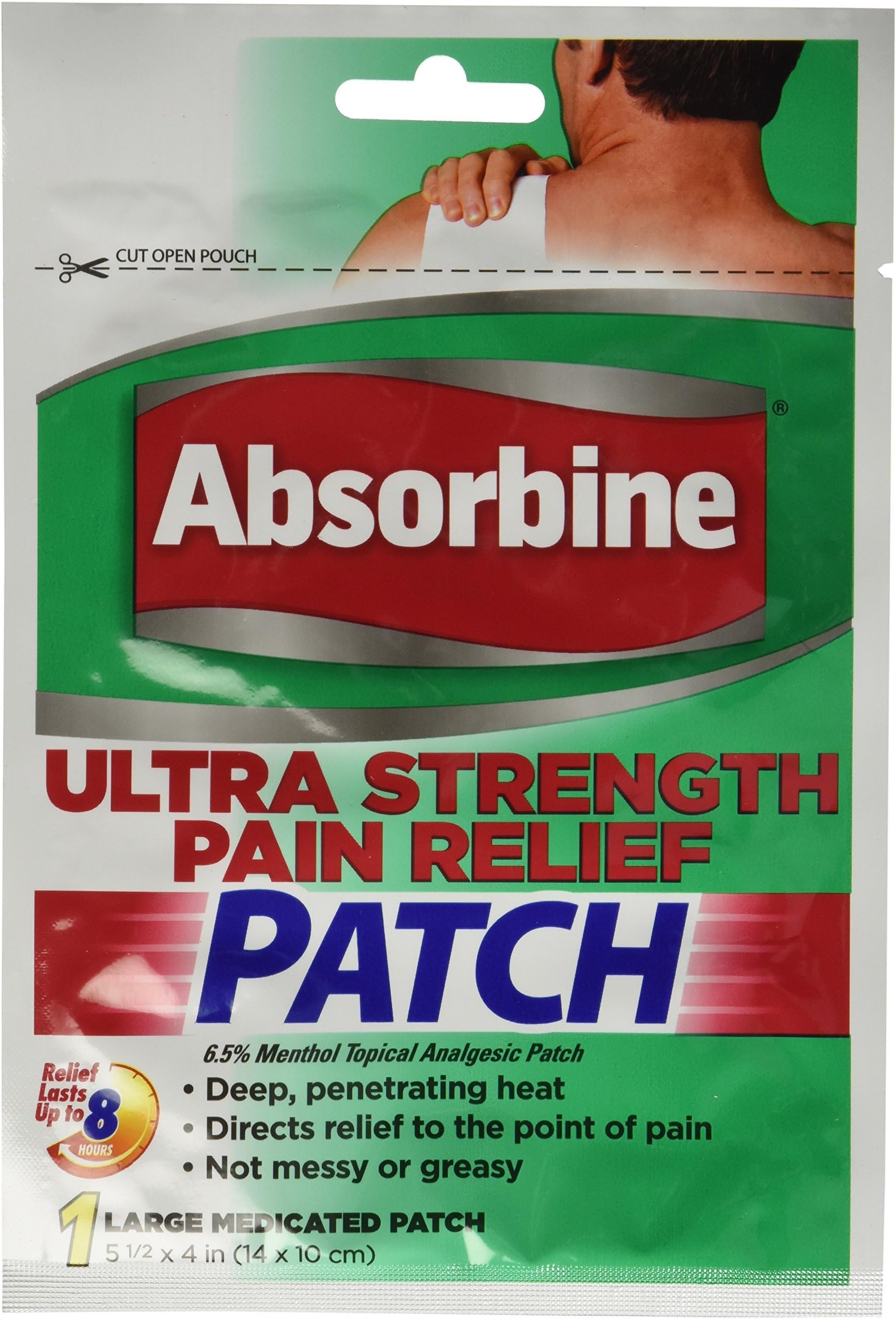 Absorbine Jr. Ultra Strength Pain Relief Patch, Large, 3 Piece
