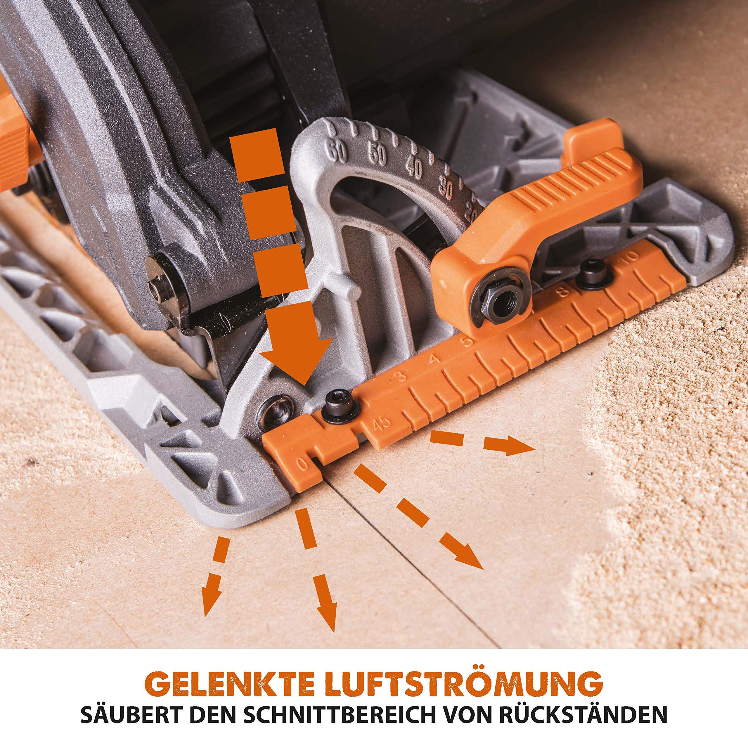 Evolution Handkreissäge R185CCS Kreissäge Tauchsäge 1600W Inkl. Ø 185 mm HM-Sägeblatt Mehrzweck Multi-Material-Schneiden Holz, Aluminium, Stahl, Kunststoff | Scie Circulaire mit Führungsschiene