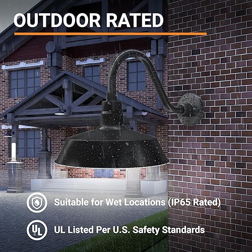 Miniatura 2 de 14pulgadas. RLM Warehouse - Pantalla con brazo de cuello de cisne y bombilla Led A19 5000K de 9W